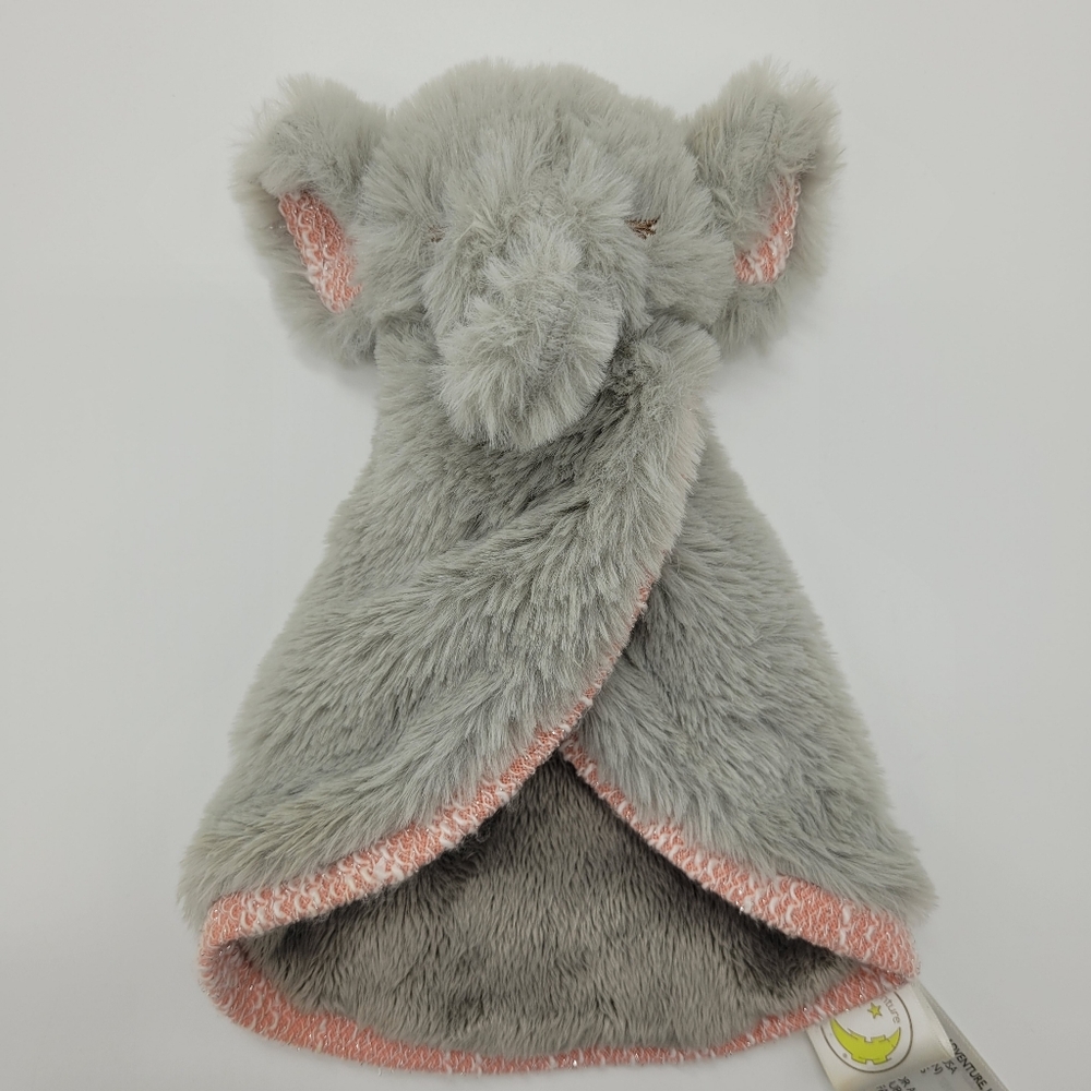 Animal Adventure Lovie Gray Pink Elephant Plush Security Blanket Baby Toy Lovey
